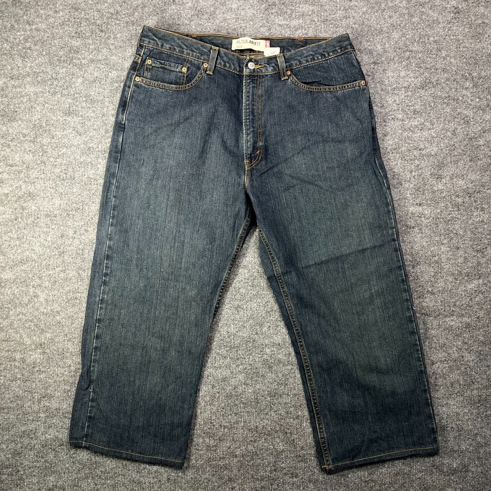 Vintage Levi's 505 Regular Fit Jeans Blue Denim‎ Classic Straight Y2K - 38X24